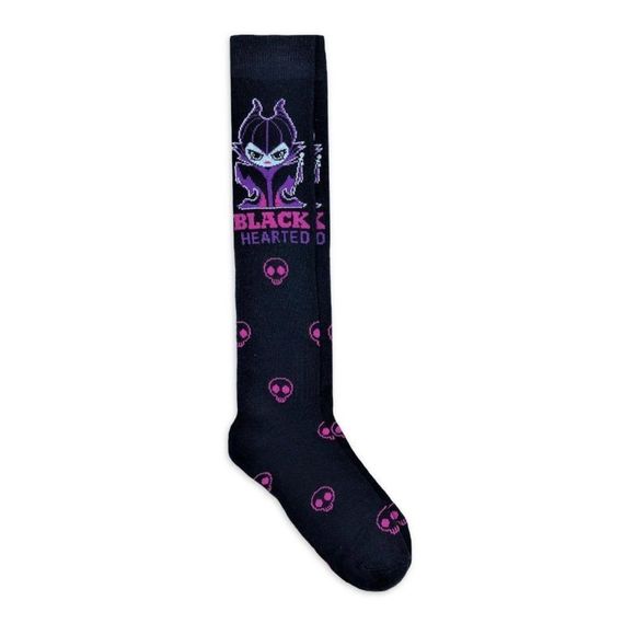 Disney Villains Maleficent Black Heart Women 4-10 Knee High Socks, 1-Pack - Picture 2 of 4